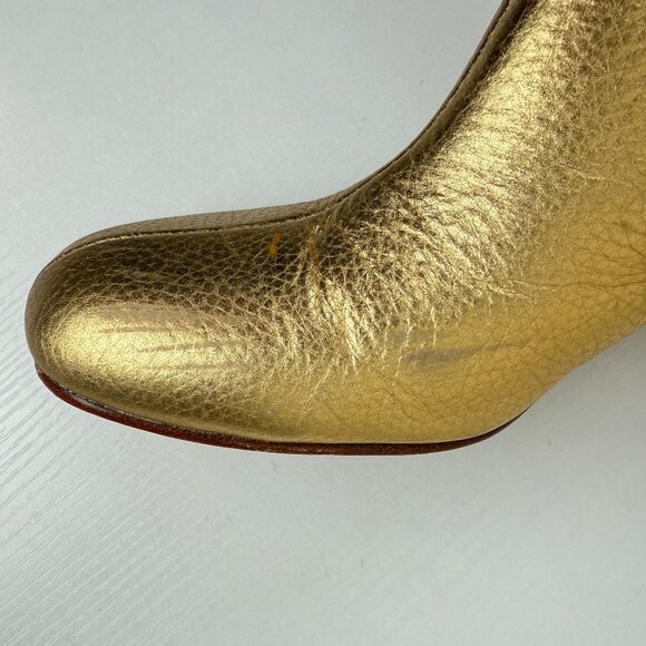 EUC Maryam Nassir Zadeh Gold Agnes Pebbled Leather Ankle Boots - Picture 12 of 13